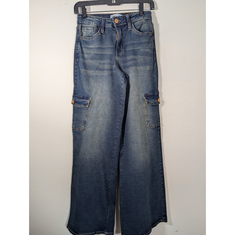 NWT YMI Hey, Skater Jeans High Rise Medium Wash Wide Leg Size 1